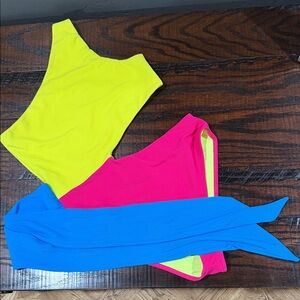 Beach Riot Vibrant Yellow, Pink, and Blue One Piece